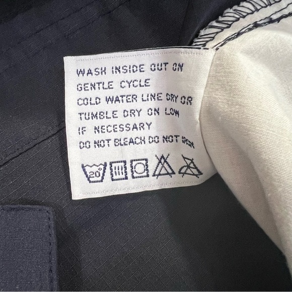 Vintage Rave Goth Navy Blue Extra Wide Leg Baggy Cargo Pants by Caffeine Y2K 90s - Picture 12 of 14